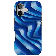 Blue Wavy 1 Tough Cases For Apple iPhone (17, 16, 15, 14, 13, 12, 11, X, SE, 8, 7/ Air, Plus, Pro, Max, Mini, XR, XS), Print in USA