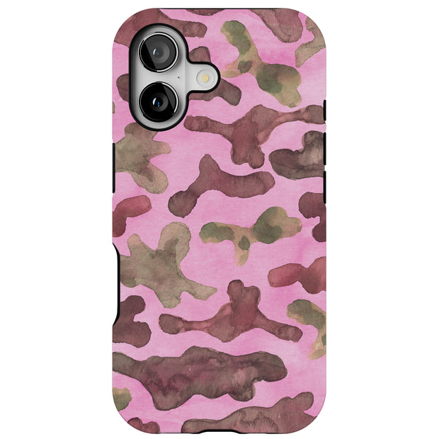 Camouflage Pink Tough Cases For Apple iPhone (17, 16, 15, 14, 13, 12, 11, X, SE, 8, 7/ Air, Plus, Pro, Max, Mini, XR, XS), Print in USA