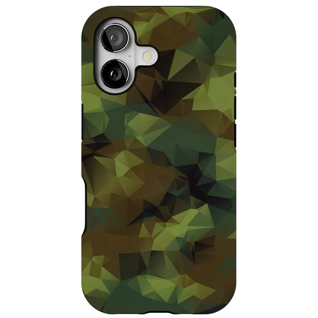 Camo Triangular Tough Cases For Apple iPhone (17, 16, 15, 14, 13, 12, 11, X, SE, 8, 7/ Air, Plus, Pro, Max, Mini, XR, XS), Print in USA