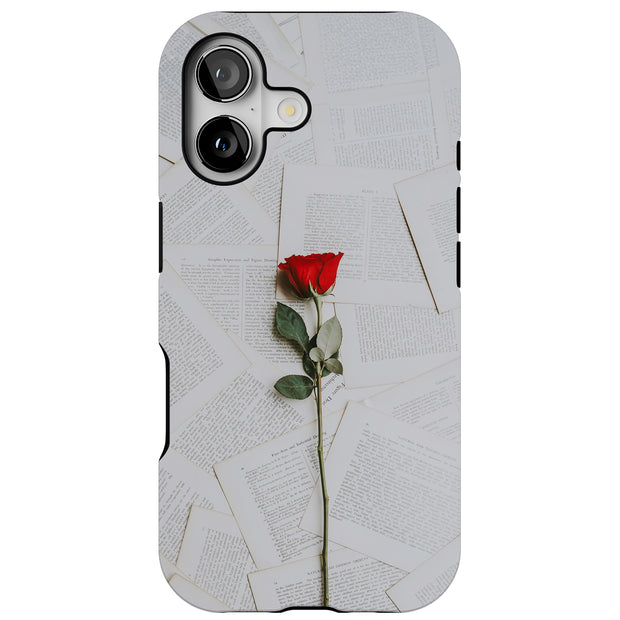 Red Rose Flower Tough Cases For Apple iPhone (17, 16, 15, 14, 13, 12, 11, X, SE, 8, 7/ Air, Plus, Pro, Max, Mini, XR, XS), Print in USA