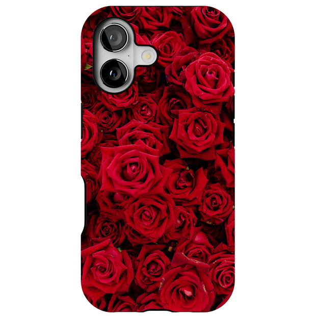 Red Rose Bush Tough Cases For Apple iPhone (17, 16, 15, 14, 13, 12, 11, X, SE, 8, 7/ Air, Plus, Pro, Max, Mini, XR, XS), Print in USA