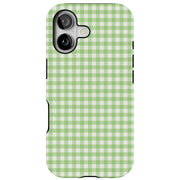 Pale Green Grid Tough Cases For Apple iPhone (17, 16, 15, 14, 13, 12, 11, X, SE, 8, 7/ Air, Plus, Pro, Max, Mini, XR, XS), Print in USA