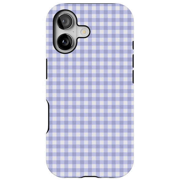 Blue Gingham Tough Cases For Apple iPhone (17, 16, 15, 14, 13, 12, 11, X, SE, 8, 7/ Air, Plus, Pro, Max, Mini, XR, XS), Print in USA