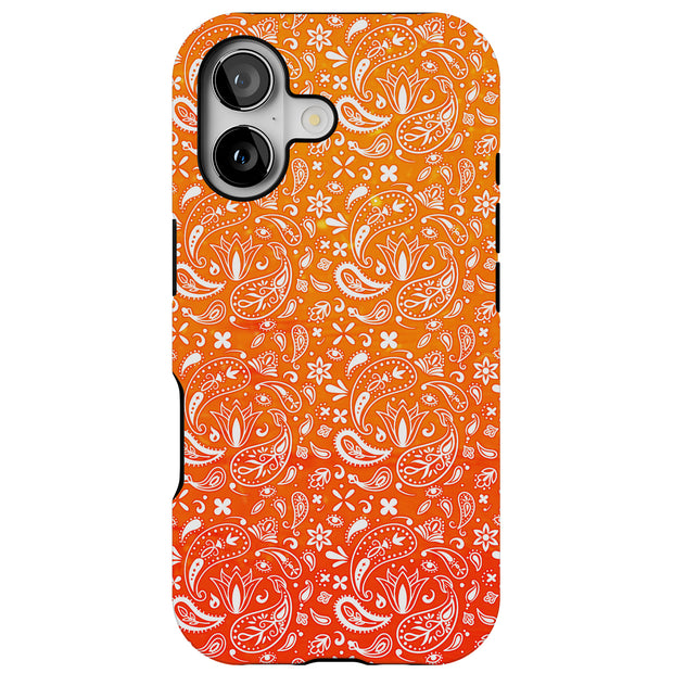 Orange Bandana Tough Cases For Apple iPhone (17, 16, 15, 14, 13, 12, 11, X, SE, 8, 7/ Air, Plus, Pro, Max, Mini, XR, XS), Print in USA