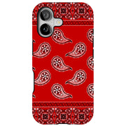 Red Bandana Tough Cases For Apple iPhone (17, 16, 15, 14, 13, 12, 11, X, SE, 8, 7/ Air, Plus, Pro, Max, Mini, XR, XS), Print in USA
