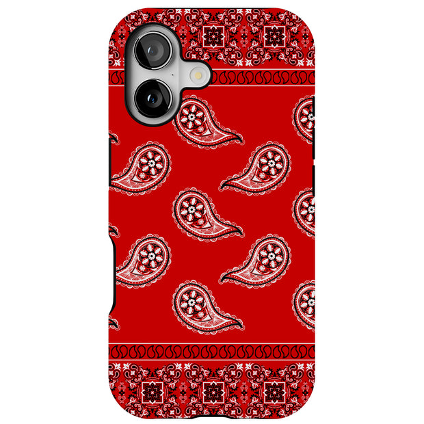 Red Bandana Tough Cases For Apple iPhone (17, 16, 15, 14, 13, 12, 11, X, SE, 8, 7/ Air, Plus, Pro, Max, Mini, XR, XS), Print in USA
