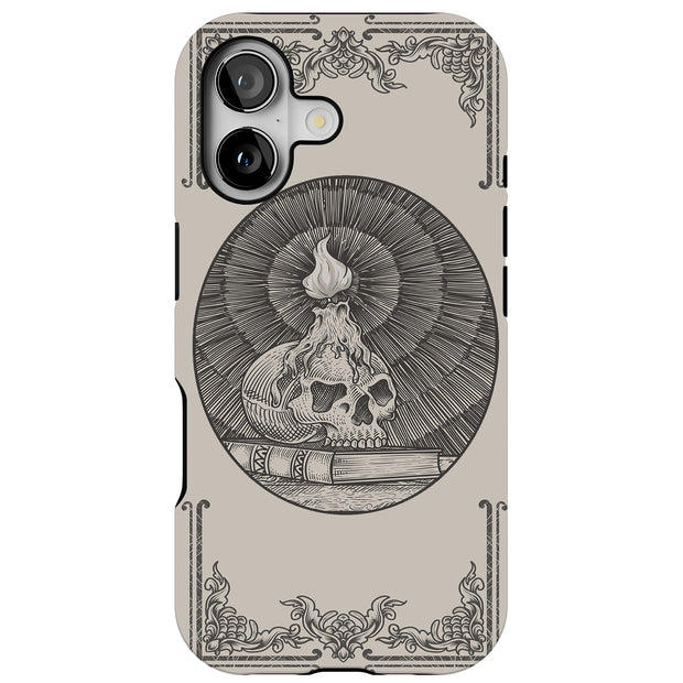 Skull Art Black Tough Cases For Apple iPhone (17, 16, 15, 14, 13, 12, 11, X, SE, 8, 7/ Air, Plus, Pro, Max, Mini, XR, XS), Print in USA