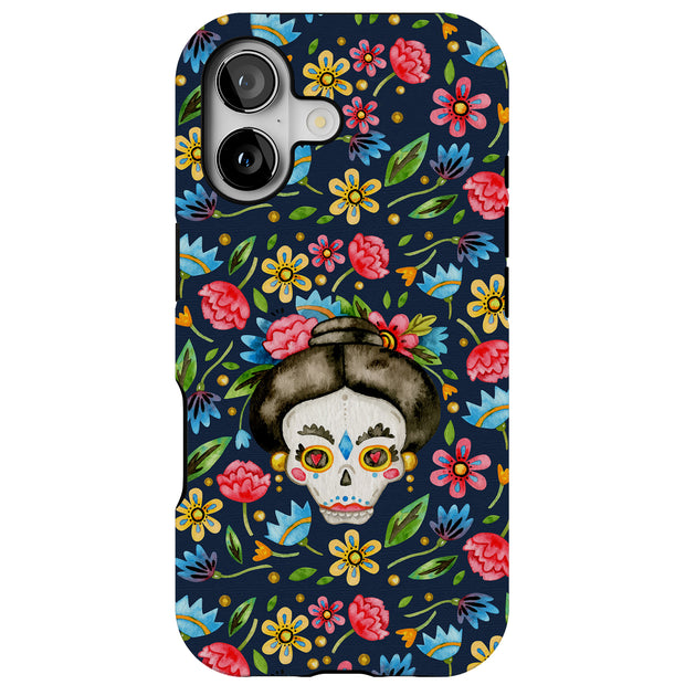 Skull Floral Tough Cases For Apple iPhone (17, 16, 15, 14, 13, 12, 11, X, SE, 8, 7/ Air, Plus, Pro, Max, Mini, XR, XS), Print in USA