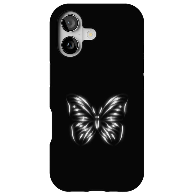 B/W Butterfly Tough Cases For Apple iPhone (17, 16, 15, 14, 13, 12, 11, X, SE, 8, 7/ Air, Plus, Pro, Max, Mini, XR, XS), Print in USA