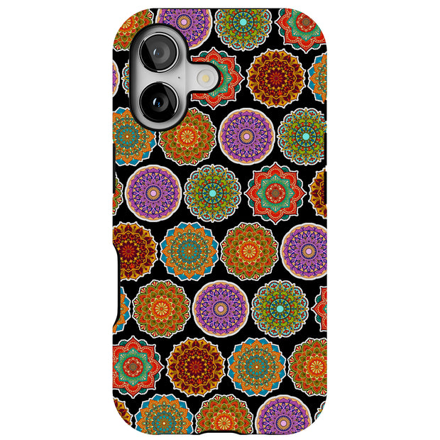 Mandala Art Tough Cases For Apple iPhone (17, 16, 15, 14, 13, 12, 11, X, SE, 8, 7/ Air, Plus, Pro, Max, Mini, XR, XS), Print in USA