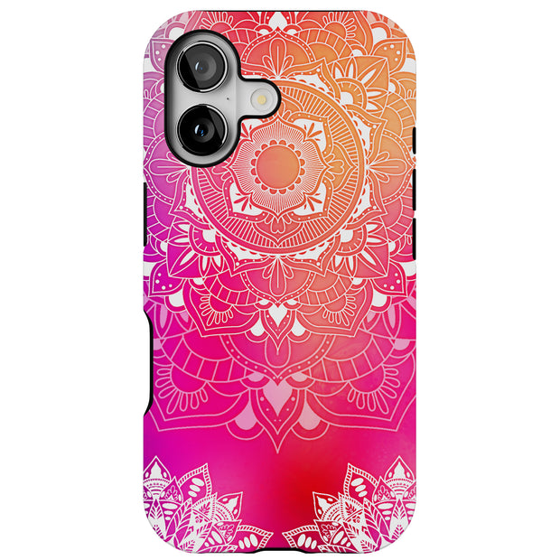 Pink Mandala Tough Cases For Apple iPhone (17, 16, 15, 14, 13, 12, 11, X, SE, 8, 7/ Air, Plus, Pro, Max, Mini, XR, XS), Print in USA
