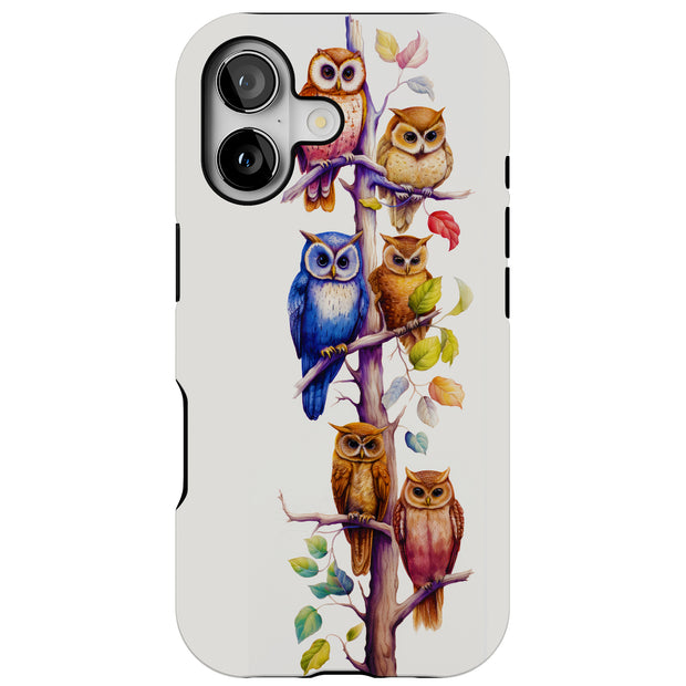 Owls Tree 1 Tough Cases For Apple iPhone (17, 16, 15, 14, 13, 12, 11, X, SE, 8, 7/ Air, Plus, Pro, Max, Mini, XR, XS), Print in USA