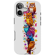 Owls Tree 2 Tough Cases For Apple iPhone (17, 16, 15, 14, 13, 12, 11, X, SE, 8, 7/ Air, Plus, Pro, Max, Mini, XR, XS), Print in USA
