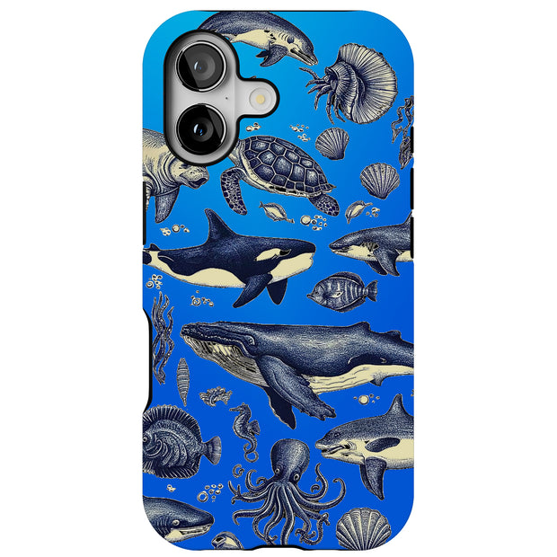 Sea Animals Tough Cases For Apple iPhone (17, 16, 15, 14, 13, 12, 11, X, SE, 8, 7/ Air, Plus, Pro, Max, Mini, XR, XS), Print in USA