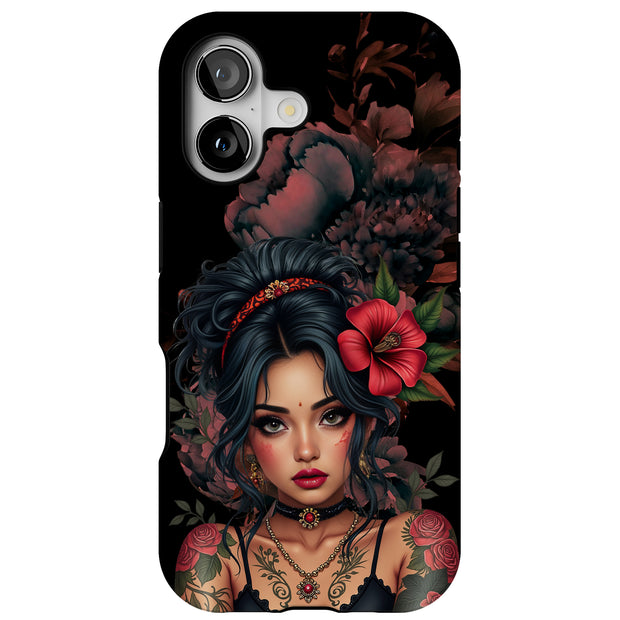 Gothic Girl Tough Cases For Apple iPhone (17, 16, 15, 14, 13, 12, 11, X, SE, 8, 7/ Air, Plus, Pro, Max, Mini, XR, XS), Print in USA