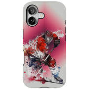 Hockey Painting Tough Cases For Apple iPhone (17, 16, 15, 14, 13, 12, 11, X, SE, 8, 7/ Air, Plus, Pro, Max, Mini, XR, XS), Print in USA