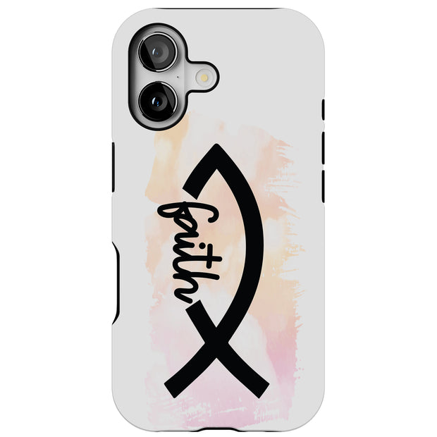 Faith Fish Tough Cases For Apple iPhone (17, 16, 15, 14, 13, 12, 11, X, SE, 8, 7/ Air, Plus, Pro, Max, Mini, XR, XS), Print in USA