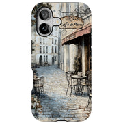 Parisian Café 2 Tough Cases For Apple iPhone (17, 16, 15, 14, 13, 12, 11, X, SE, 8, 7/ Air, Plus, Pro, Max, Mini, XR, XS), Print in USA