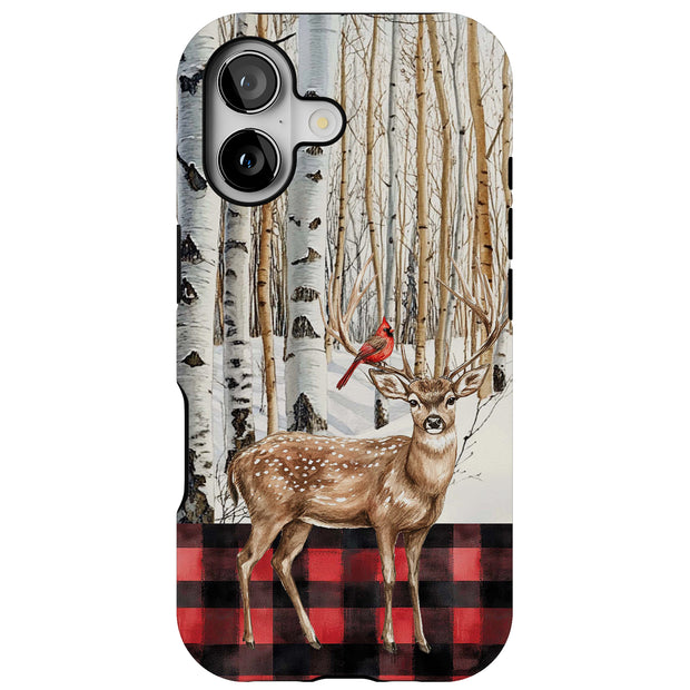 Winter Snow Deer 1 Tough Cases For Apple iPhone (17, 16, 15, 14, 13, 12, 11, X, SE, 8, 7/ Air, Plus, Pro, Max, Mini, XR, XS), Print in USA