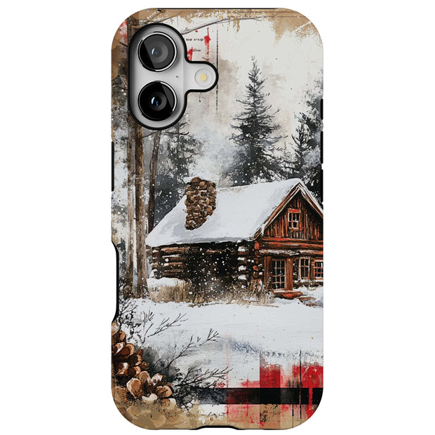 Snow Cabin 1 Tough Cases For Apple iPhone (17, 16, 15, 14, 13, 12, 11, X, SE, 8, 7/ Air, Plus, Pro, Max, Mini, XR, XS), Print in USA