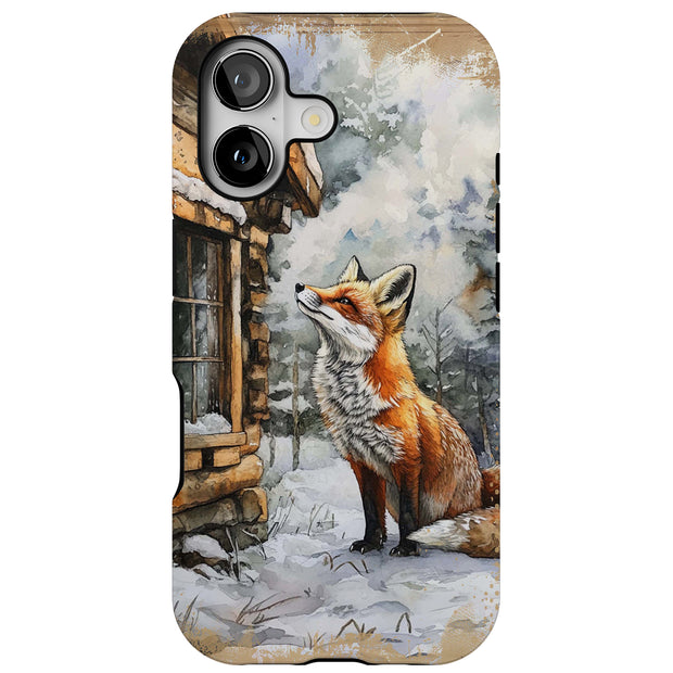 Winter Snow Fox Tough Cases For Apple iPhone (17, 16, 15, 14, 13, 12, 11, X, SE, 8, 7/ Air, Plus, Pro, Max, Mini, XR, XS), Print in USA