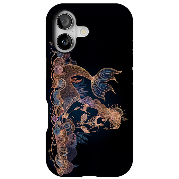 Mermaid shells Tough Cases For Apple iPhone (17, 16, 15, 14, 13, 12, 11, X, SE, 8, 7/ Air, Plus, Pro, Max, Mini, XR, XS), Print in USA