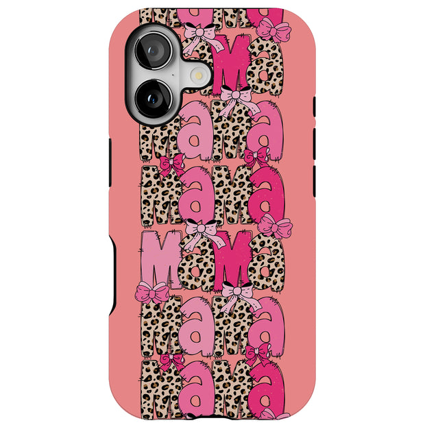 Leopard Mama 1 Tough Cases For Apple iPhone (17, 16, 15, 14, 13, 12, 11, X, SE, 8, 7/ Air, Plus, Pro, Max, Mini, XR, XS), Print in USA