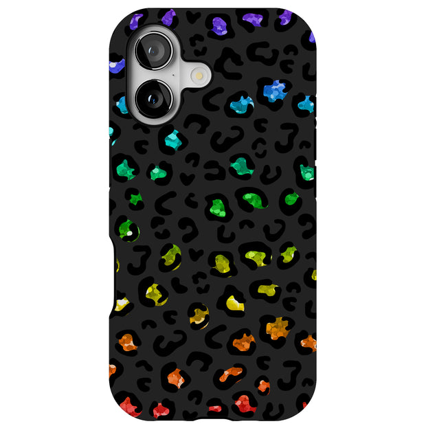 Rainbow Leopard Tough Cases For Apple iPhone (17, 16, 15, 14, 13, 12, 11, X, SE, 8, 7/ Air, Plus, Pro, Max, Mini, XR, XS), Print in USA