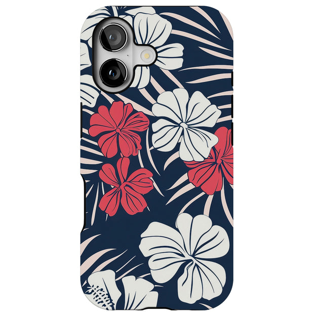 Floral Hawaii 2 Tough Cases For Apple iPhone (17, 16, 15, 14, 13, 12, 11, X, SE, 8, 7/ Air, Plus, Pro, Max, Mini, XR, XS), Print in USA