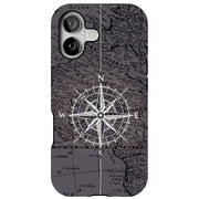 Map Compass Tough Cases For Apple iPhone (17, 16, 15, 14, 13, 12, 11, X, SE, 8, 7/ Air, Plus, Pro, Max, Mini, XR, XS), Print in USA