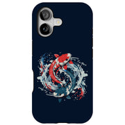 Yin Yang Koi Tough Cases For Apple iPhone (17, 16, 15, 14, 13, 12, 11, X, SE, 8, 7/ Air, Plus, Pro, Max, Mini, XR, XS), Print in USA