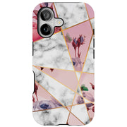 Marble Flower Tough Cases For Apple iPhone (17, 16, 15, 14, 13, 12, 11, X, SE, 8, 7/ Air, Plus, Pro, Max, Mini, XR, XS), Print in USA