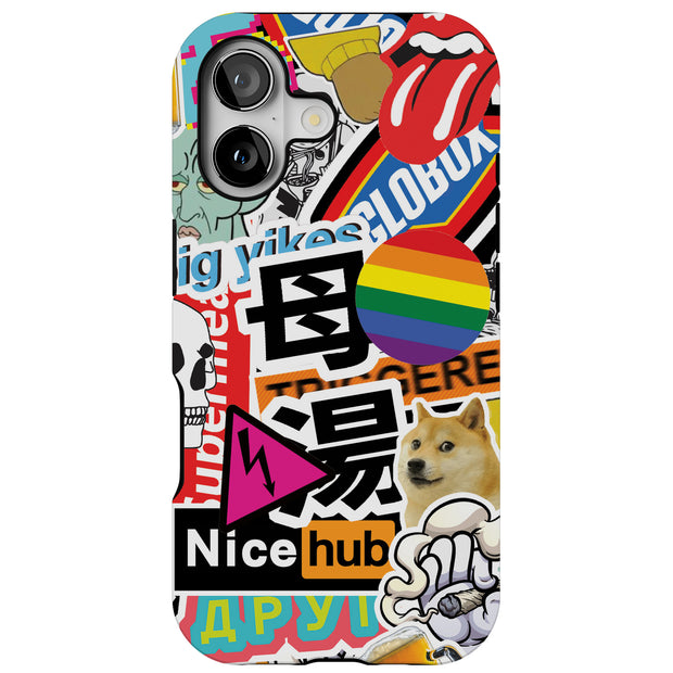 Trendy Stickers Tough Cases For Apple iPhone (17, 16, 15, 14, 13, 12, 11, X, SE, 8, 7/ Air, Plus, Pro, Max, Mini, XR, XS), Print in USA