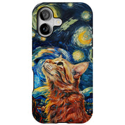 Cat Night 3 Tough Cases For Apple iPhone (17, 16, 15, 14, 13, 12, 11, X, SE, 8, 7/ Air, Plus, Pro, Max, Mini, XR, XS), Print in USA