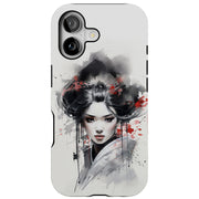 Japan Geisha Tough Cases For Apple iPhone (17, 16, 15, 14, 13, 12, 11, X, SE, 8, 7/ Air, Plus, Pro, Max, Mini, XR, XS), Print in USA