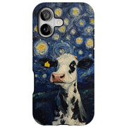 Cow Night 2 Tough Cases For Apple iPhone (17, 16, 15, 14, 13, 12, 11, X, SE, 8, 7/ Air, Plus, Pro, Max, Mini, XR, XS), Print in USA