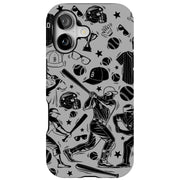 Baseball Icons Tough Cases For Apple iPhone (17, 16, 15, 14, 13, 12, 11, X, SE, 8, 7/ Air, Plus, Pro, Max, Mini, XR, XS), Print in USA