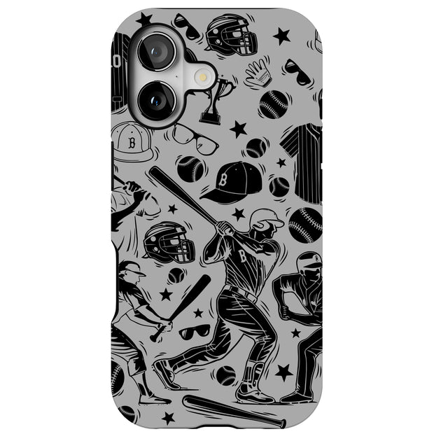 Baseball Icons Tough Cases For Apple iPhone (17, 16, 15, 14, 13, 12, 11, X, SE, 8, 7/ Air, Plus, Pro, Max, Mini, XR, XS), Print in USA
