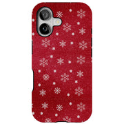 Snowflake Red 1 Tough Cases For Apple iPhone (17, 16, 15, 14, 13, 12, 11, X, SE, 8, 7/ Air, Plus, Pro, Max, Mini, XR, XS), Print in USA