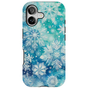 Snowflake Blue 1 Tough Cases For Apple iPhone (17, 16, 15, 14, 13, 12, 11, X, SE, 8, 7/ Air, Plus, Pro, Max, Mini, XR, XS), Print in USA