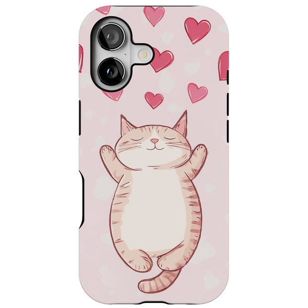 Cute Sleepy Cat Tough Cases For Apple iPhone (17, 16, 15, 14, 13, 12, 11, X, SE, 8, 7/ Air, Plus, Pro, Max, Mini, XR, XS), Print in USA