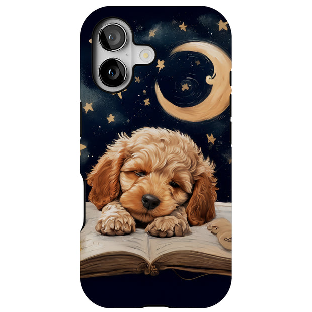 Sleepy Cockapoo Tough Cases For Apple iPhone (17, 16, 15, 14, 13, 12, 11, X, SE, 8, 7/ Air, Plus, Pro, Max, Mini, XR, XS), Print in USA