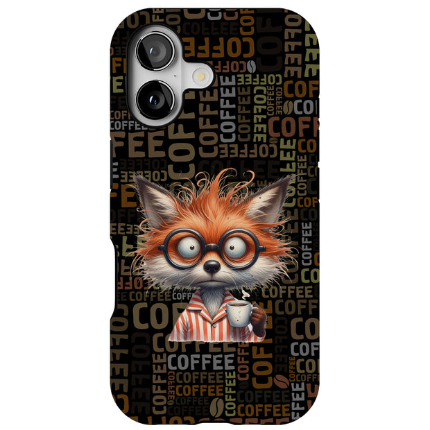 Need Coffee Fox Tough Cases For Apple iPhone (17, 16, 15, 14, 13, 12, 11, X, SE, 8, 7/ Air, Plus, Pro, Max, Mini, XR, XS), Print in USA