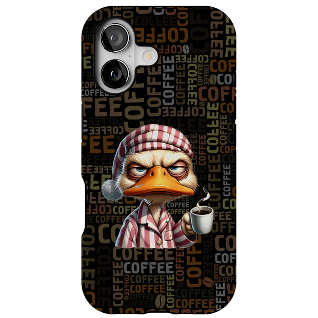 Coffee Duck Tough Cases For Apple iPhone (17, 16, 15, 14, 13, 12, 11, X, SE, 8, 7/ Air, Plus, Pro, Max, Mini, XR, XS), Print in USA