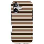 Coffee Stripes Tough Cases For Apple iPhone (17, 16, 15, 14, 13, 12, 11, X, SE, 8, 7/ Air, Plus, Pro, Max, Mini, XR, XS), Print in USA