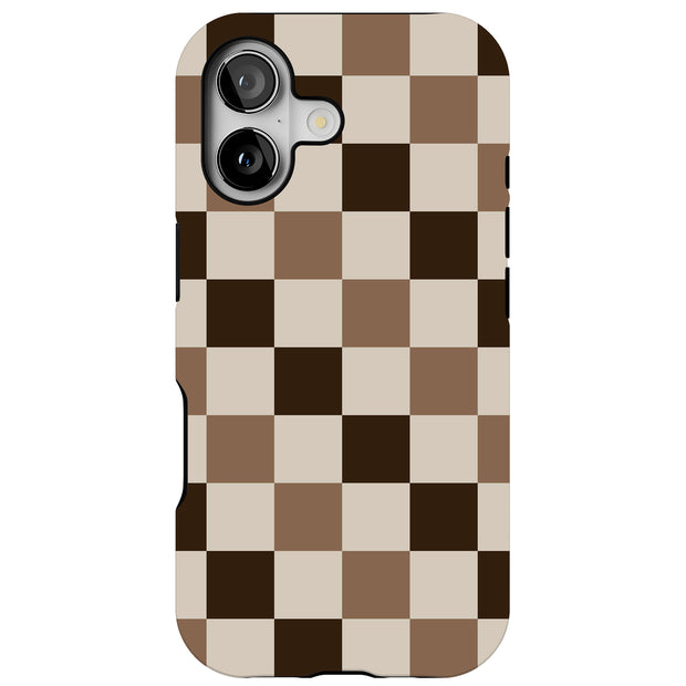 Coffee Checker Tough Cases For Apple iPhone (17, 16, 15, 14, 13, 12, 11, X, SE, 8, 7/ Air, Plus, Pro, Max, Mini, XR, XS), Print in USA