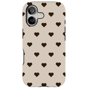 Coffee Hearts Tough Cases For Apple iPhone (17, 16, 15, 14, 13, 12, 11, X, SE, 8, 7/ Air, Plus, Pro, Max, Mini, XR, XS), Print in USA