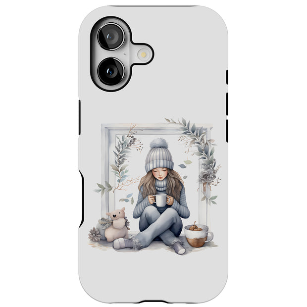 Winter Girl Tough Cases For Apple iPhone (17, 16, 15, 14, 13, 12, 11, X, SE, 8, 7/ Air, Plus, Pro, Max, Mini, XR, XS), Print in USA