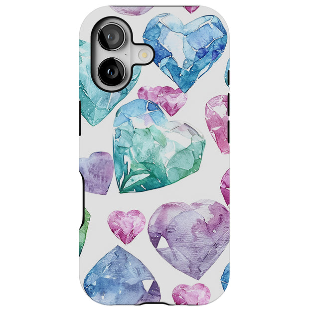 Heart Diamond 1 Tough Cases For Apple iPhone (17, 16, 15, 14, 13, 12, 11, X, SE, 8, 7/ Air, Plus, Pro, Max, Mini, XR, XS), Print in USA