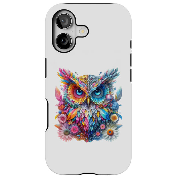 Gems Flower Owl Tough Cases For Apple iPhone (17, 16, 15, 14, 13, 12, 11, X, SE, 8, 7/ Air, Plus, Pro, Max, Mini, XR, XS), Print in USA